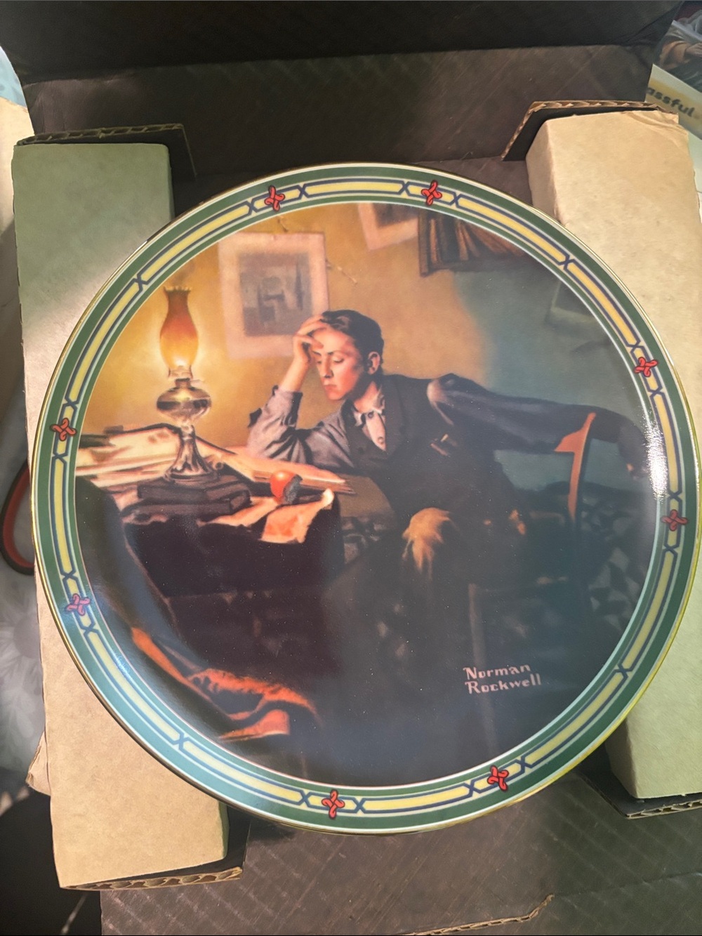 1986 Norman Rockwell “A Young Man’s Dream” Limited Edition Plate w/ COA & Box